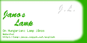 janos lamp business card